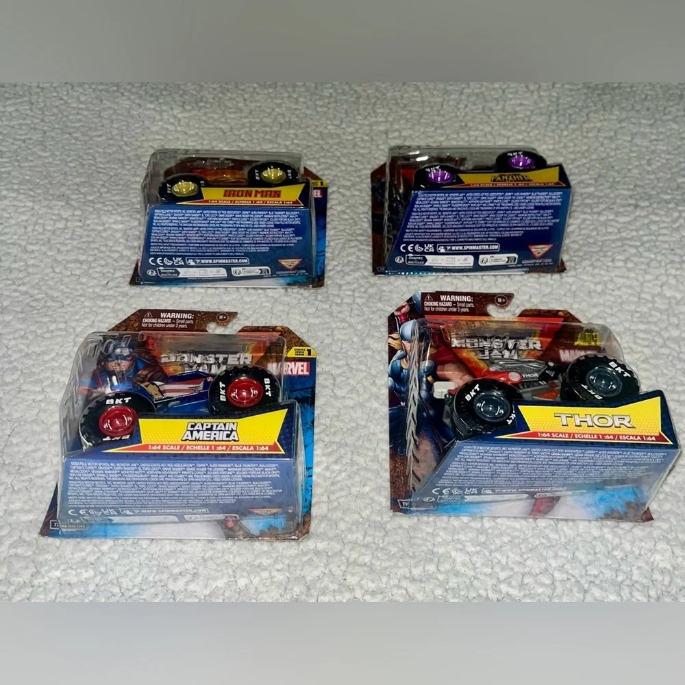 Marvel Monster Jam complete 4pack set